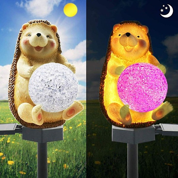 Solcellsdrivna Trädgårds LED-lampor Igelkott Djur Gräsmatta Dekoration