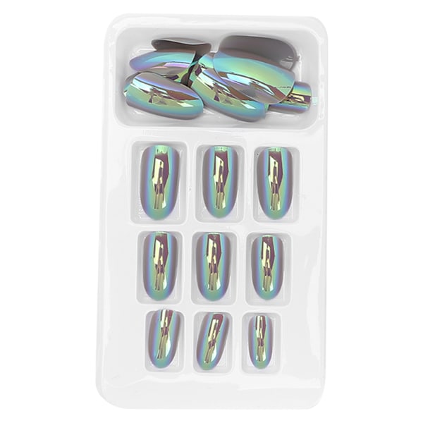 24 st Fashionabla Falska Naglar Avtagbara Ljusa Färger Falska Naglar Patch Full Cover Nagelkonst Tips06