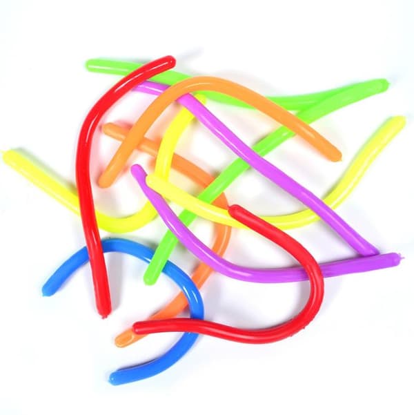 12-pack Stretchy Noodle String Neon Barn Fidget Sensory Leksak för Barn
