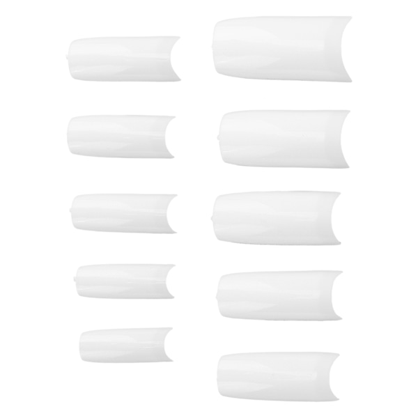 10 st Professionella Nagelspetsar Hemsalong Bärbar Kvinnor Falska Naglar Set Manikyr Verktyg N5346-01 Vit