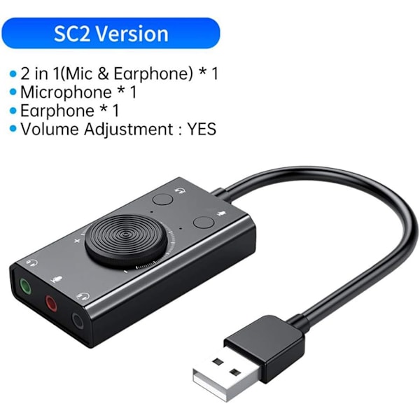 Extern USB-ljudkort Gratis Enhetsljudadapter