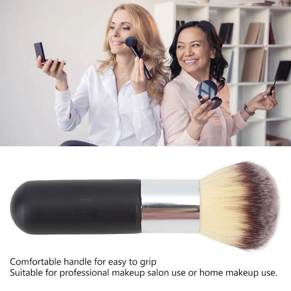 Löspuderborste för Makeup Mjuk Fluffig Hårsalva Bekväm Grepp Kosmetisk Skönhetsborste Svart
