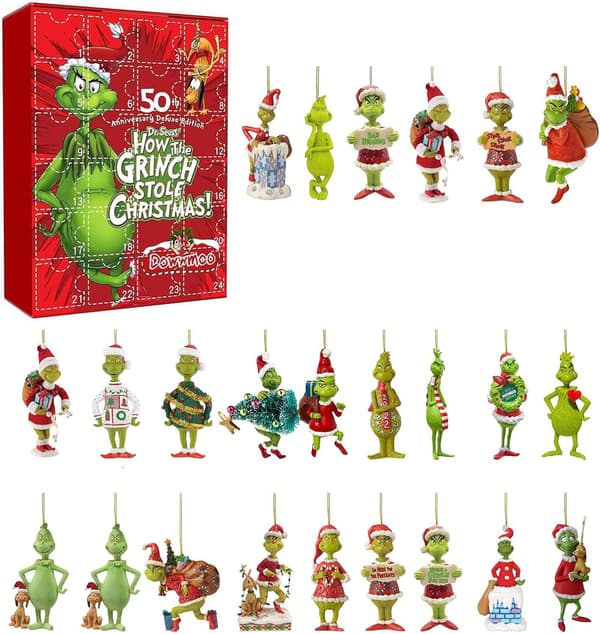Adventskalender 2023 Julgranscheckdekorationer Julkalender för barn Vuxna E