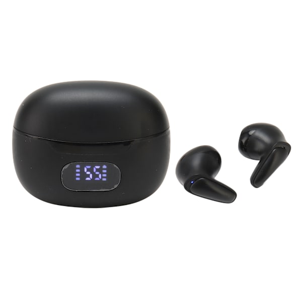 Bluetooth-hörlurar Multifunktion HiFi Stereo Ljud Brusreducering Trådlösa Sport Hörlurar med LED Digital Display Svart