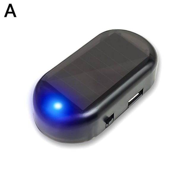 Falsk Solcellsdriven Bilalarmlampa LED Varnings Säkerhetssystem Blinkande