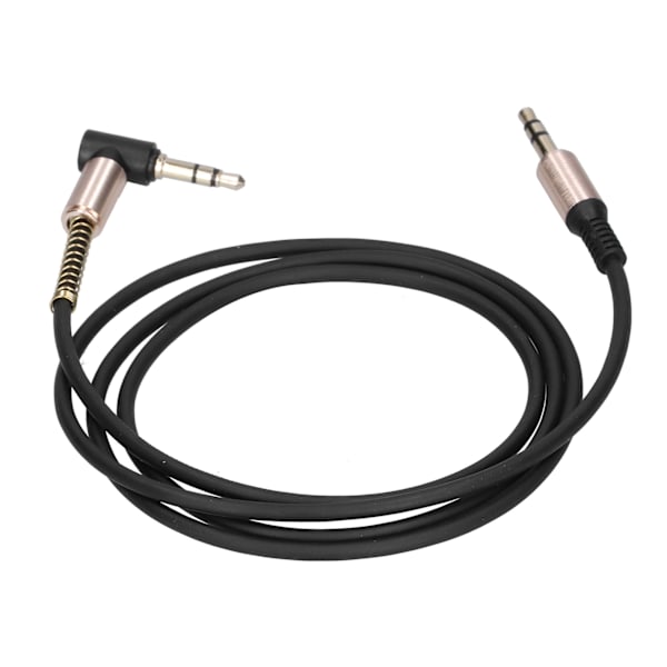 Metall 3,5 mm Han till Han Böjd Stereo Hörlurar Bil Aux Ljudförlängningskabel 1m/3,3ft Svart