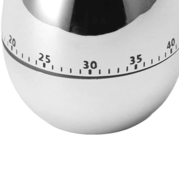 60 Minuters Äggmodell Mekanisk Timer Kök Alarmklocka Manuell Timer för Kök Silver