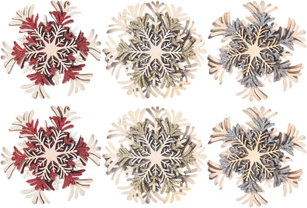 Snowflake Juldekorationer - 6 ST