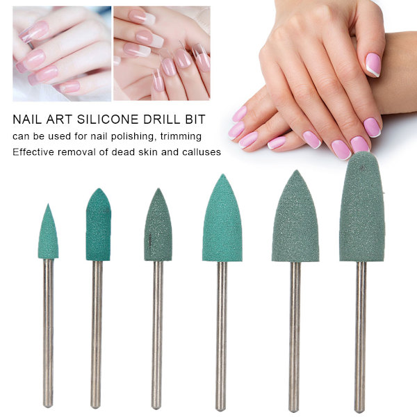 6 st Nagelborrbitar Nagelkonstborr Manikyr Sliphuvud Nagelfinishbitar Tillbehör01