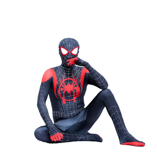 Halloween Spider-Man-dräkt för barn, cosplay-kostym, liten svart Spider Miles hjältekostym Golden Steel Spider Man 190cm