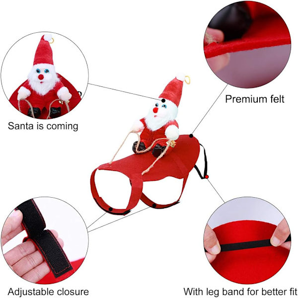 Hund Santa Claus-dräkt Julhundkläder Santa Claus