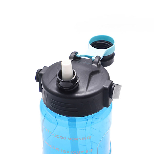 Stor vattenflaska Sportdryckeskopp med markering Svart 1100ml