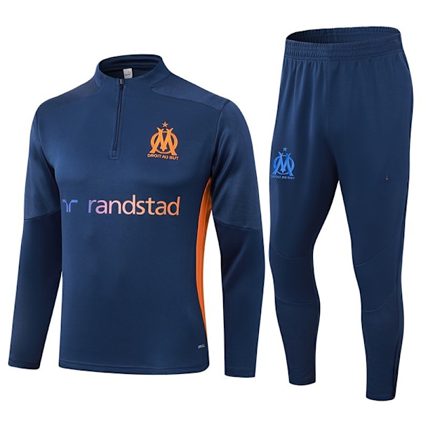 2425 Fotbollsträningsdräkt Real Madrid Långärmad Vuxen Set Höst/Vinter Paris Royal Blue Marseille S