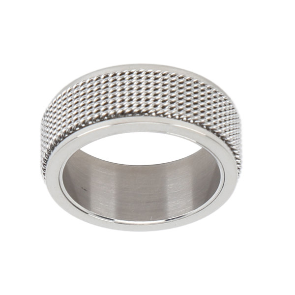 8MM Herr Spinerring Ljudlös Titanstål Cool Ångest Ring för Ångest Stressavlastning Silver Nr 10 62,4mm / 2,5 tum
