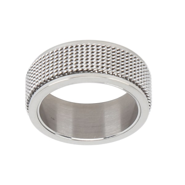 8MM Spinnerring för män Ljudfri titanstål Cool ångestring för ångest avstressande Silver nr 10 62,4 mm / 2,5 tum