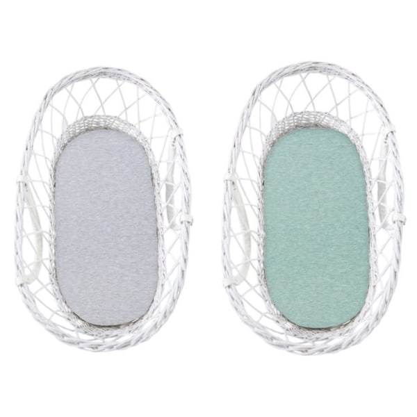 Carrycot sheet 2-pack Light Grey/Mint