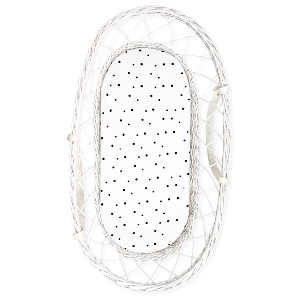 Carrycot sheet 2-pack Black Dots/Bloom