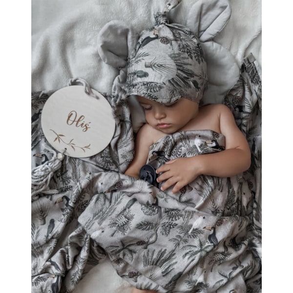 Bamboo Wrap Vintage Animals Sky_Blue