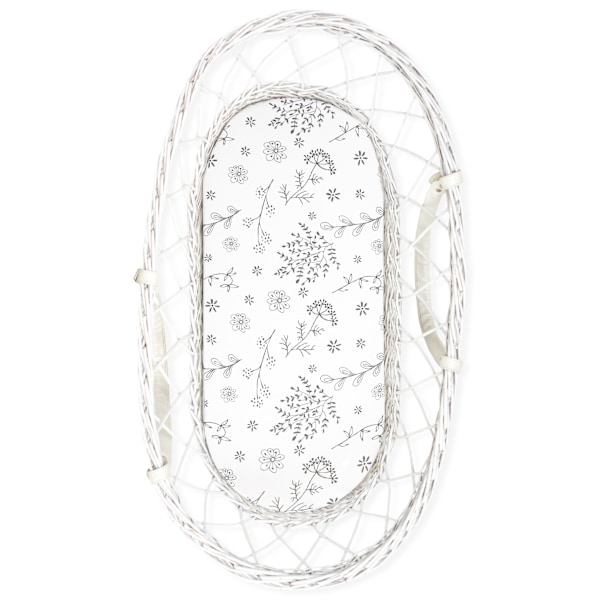 Carrycot sheet 2-pack Black Dots/Bloom