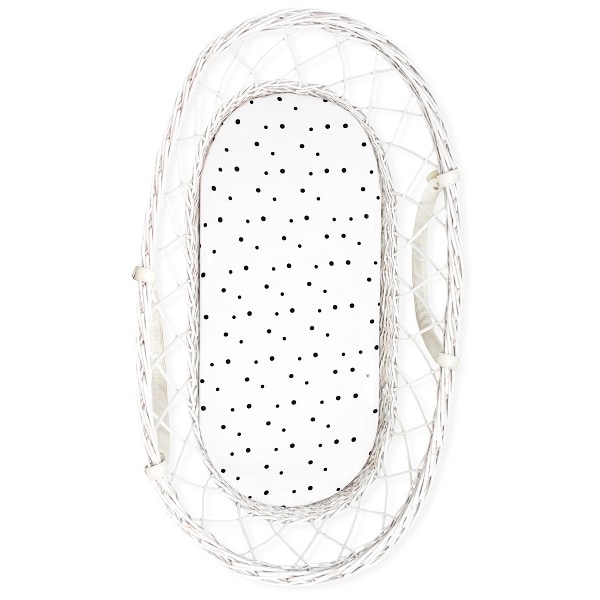 Carrycot sheet 2-pack Black Dots/Grey Dots