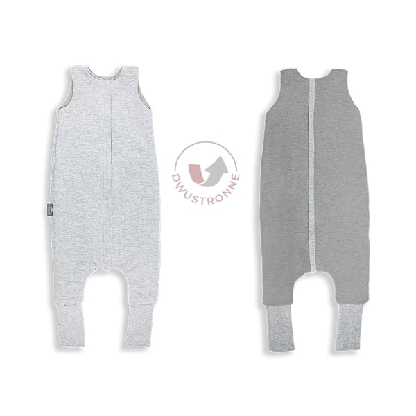 Reversible Sleeping Bag with legs M (3-5 years) Melange Grey