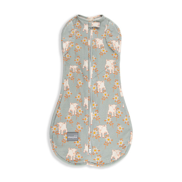 Second Step Wrap with Cap Vintage Animals Sky Blue