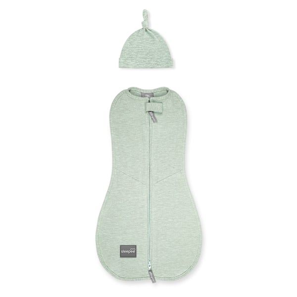 First Step Wrap with Cap Melange Mint
