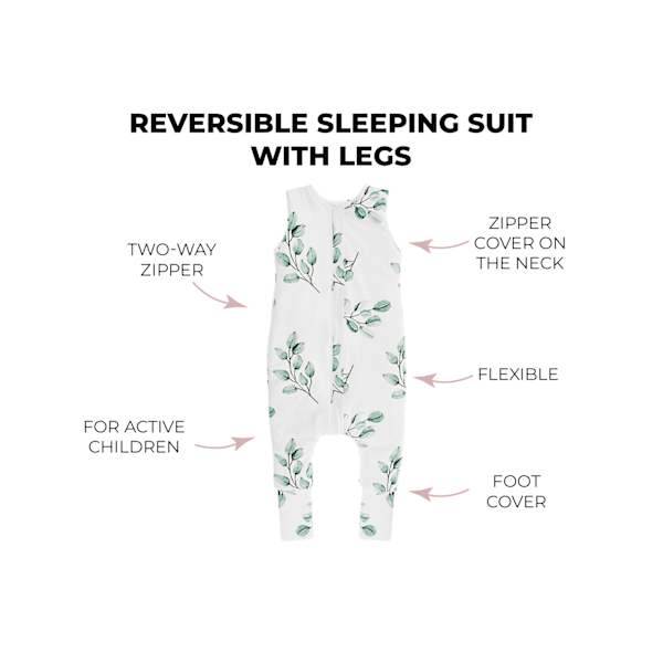 Reversible Sleeping Bag with legs M (3-5 years) Bohemian Sand/Bohemian Botanic