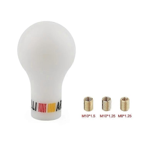 Universal M10x1.5/1.25 M8x1.25 Automatisk Växelspaksknopp Svart/Vit/Kolfiberlook/Blå Bil Manuell Växellåda (MT) för Mitsubishi white