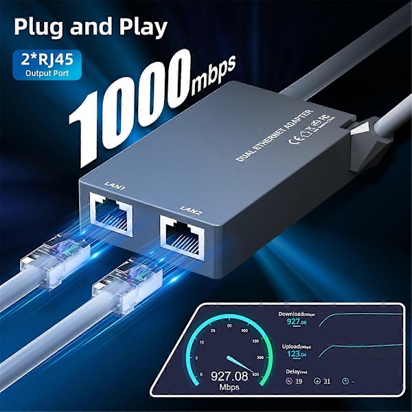 För Starlink 2 Portar Ethernet Adapter för Trådbundet Externt Nätverk GEN2
