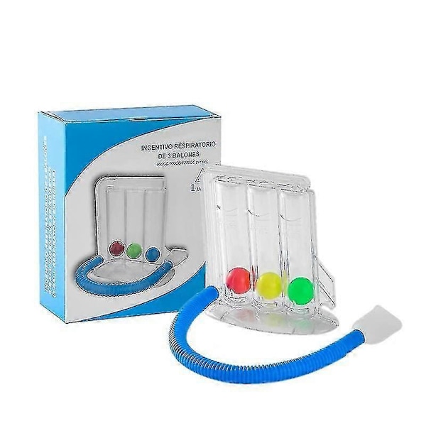 3 Bollar Andningsövning Lungfunktionsförbättrare Tränare Respiratorisk Spirometri Andningsmätningssystem