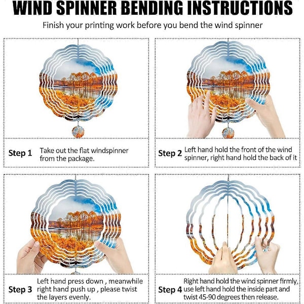 10-pack Aluminium Sublimerings Vindsnurror Ämnen 25 cm, DIY Hantverks Ornament för Inomhus Utomhus Gar