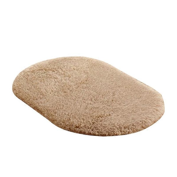 Vattenabsorberande Oval Plysch Halkfri Golvmatta Vardagsrums Dörrmatta Matta Camel 30*50cm