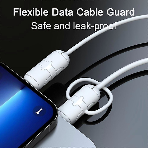 2 kpl Silikoninen Latauskaapelin Suojakotelo Murtumaton Datalinjan Johdon Suoja Käämisuojus Kaapelin Kääre Yhteensopiva Iphone Androidille Typelle Grey Type-C