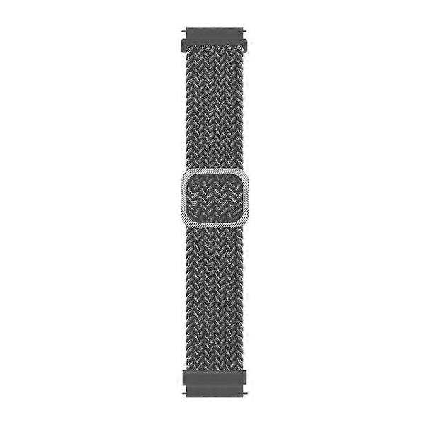 Urrem Elastisk Justerbar Nylon Flettet 20mm/22mm Armbånd Håndledsrem Udskiftning Kompatibel Samsung Grey 22 mm