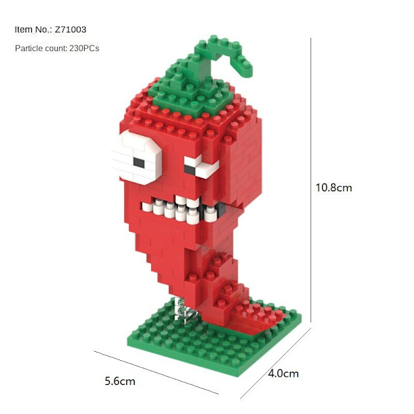 Barnleksak Plants Vs Zombies Byggklossar Pussel Sömnadsleksaker jalapeno