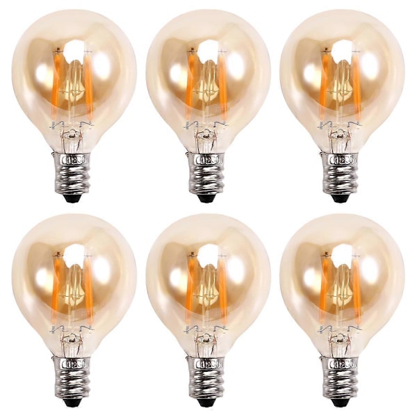 6 st 1,5W LED G40 Ersättningslampa 220V Retro Globe E12 Sockel