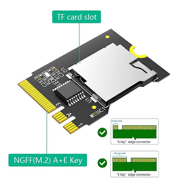 Uusi versio Micro-SD-kortti, TF SDHC SDXC - NGFF Key A-E -sovitin