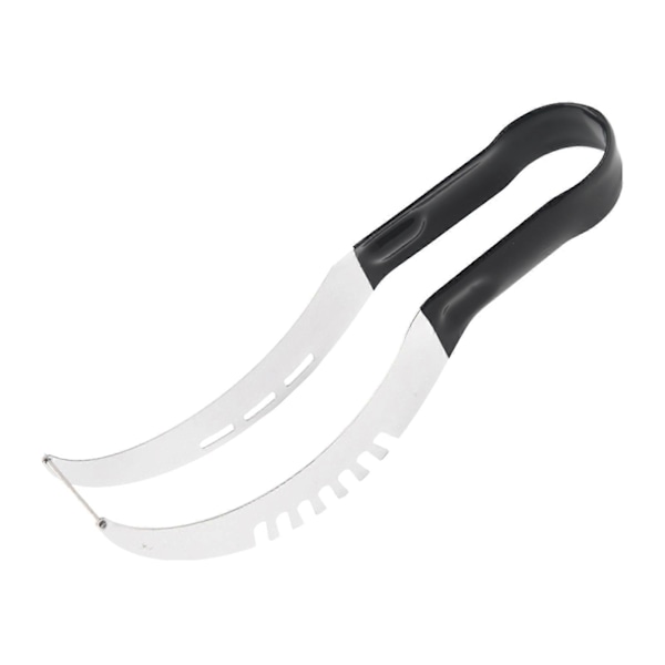1/2 kpl Vesimelonileikkuri Ruostumattomasta teräksestä valmistettu terävä terä Hedelmäviipaloija Helppo puhdistaa Keittiöapulainen Cantaloupe- ja lohikäärmehedelmille Black 1pc