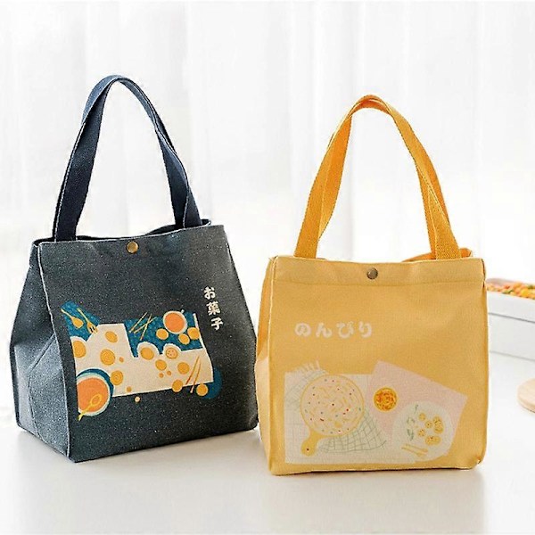 Kannettava japanilaistyylinen kangas suuri kapasiteetti paksu lounaspussi Bento-kassi Green A