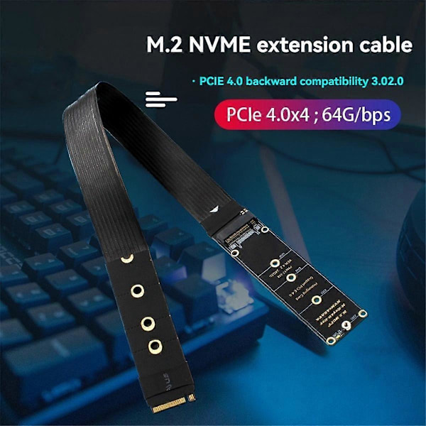 NGFF M.2 M-KEY NVME -jatkokaapeli, laajennuskortti PCIe4.0 SATA6G kannettavan tietokoneen ulkoinen jatkokaapeli