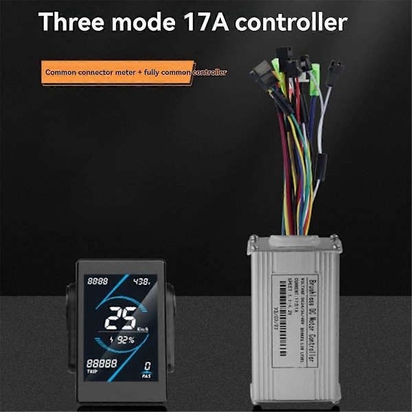 36V/48V 17A Harjaton ohjain + T5S LCD-sarja sähköpyörän korjaukseen