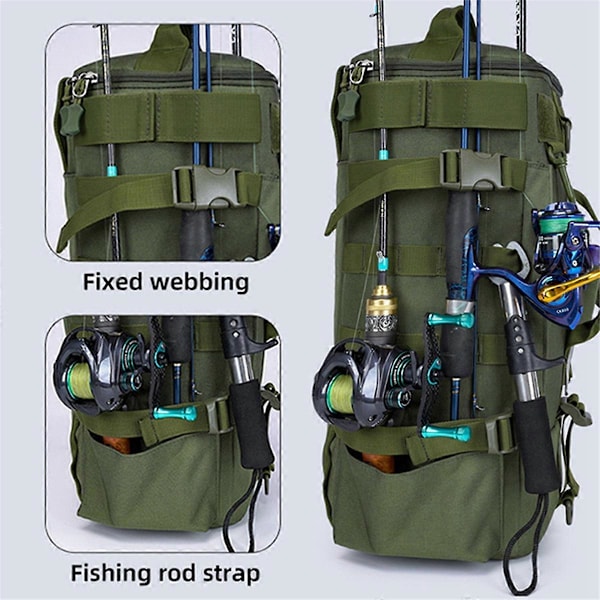 Fiskeväska Ryggsäck Utomhus Vandring Fiske Camping Väska, A