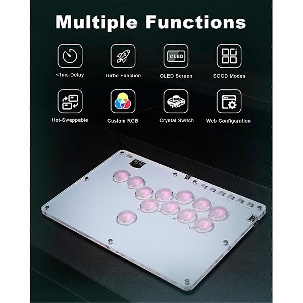 12keys Arcade Joystick Leverless -ohjain Street Controller PC:lle/ //Switch-taistelupeli