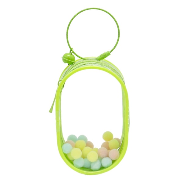 Transparent Dockväska med Dragkedja Dammtät PVC Vattentät Portabel Mini Leksaksförvaring Organizer Bärväska Green Round