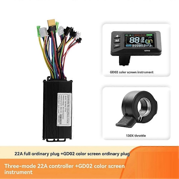 22A Borstlös Kontroller GD02 Mätare LCD Display+130X Gasreglage Kit