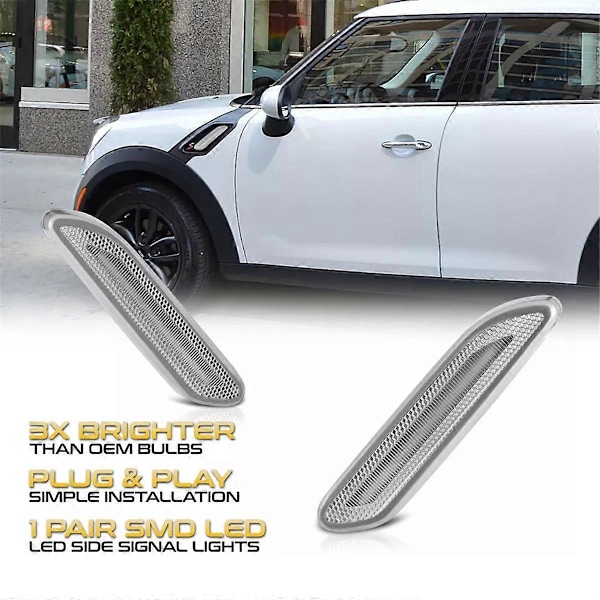 1 par sidomonterade LED blinkersljus markeringslampa för Mini R61