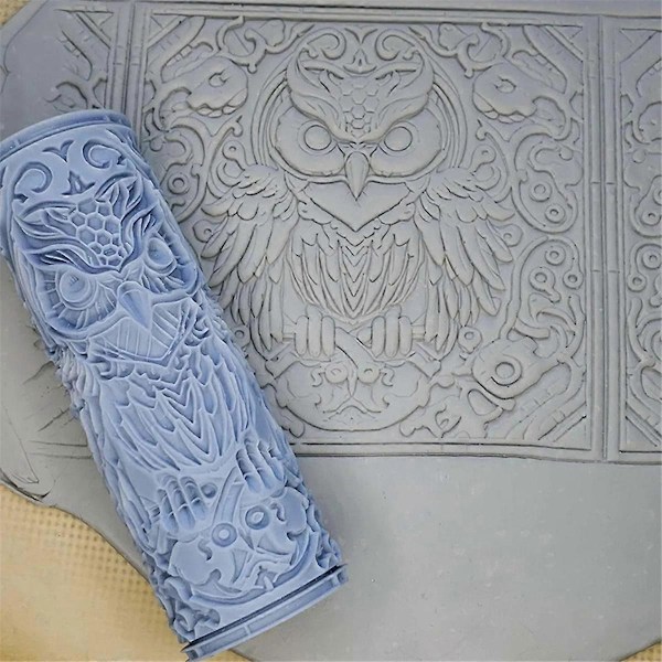 Lerrulle för Kakel 3D-Printad Lertexturrulle Blommönster Fågelmönster
