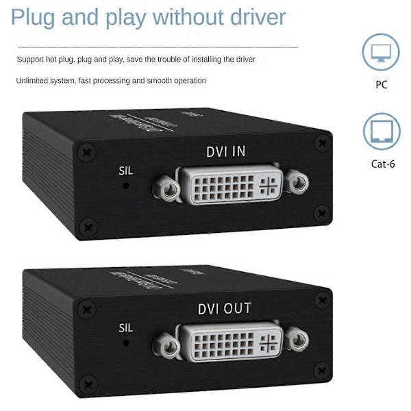 DVI-förlängare DVI Ethernet-adapter HD 1920X1200 EU-kontakt
