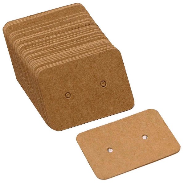50 KPL Kraft-paperiset korvakorujen esittelykortit, 3,5 x 2,5 cm (pronssi)